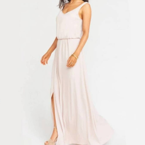 NEW Show Me Your Mumu Kendall Maxi Dress Show Me The Ring Crisp Beige Size XL - Picture 3 of 12